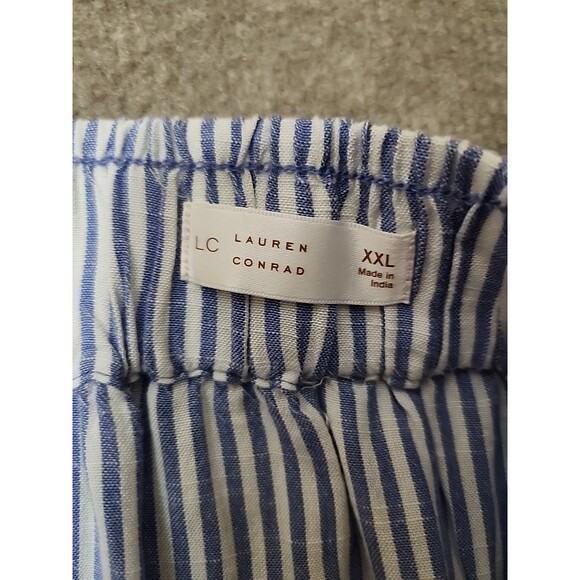 Lauren Conrad Tiered Maxi Skirt Women XXL Blue White Striped Pull On Elastic NEW - Picture 5 of 6